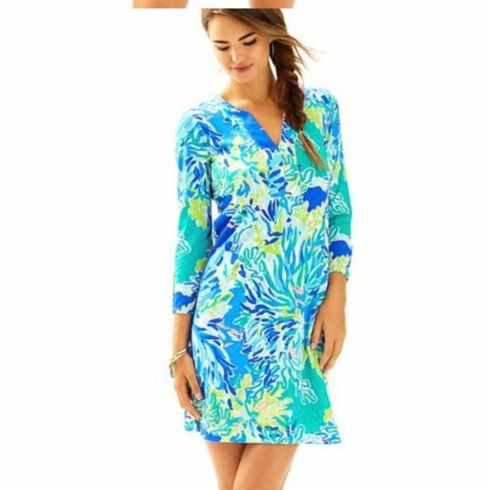 Riva Dress Brilliant Blue Wade and Sea - Lilly Pulitzer